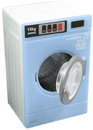 Qianly Lavadora Juguete Miniatura Mini Drum Máquina de Lavar Interactiva Simulación Educativa Desarrolla Buenos Hábitos Adecuado para Niños Escenas en Miniat, Azul