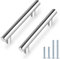 Probrico Polished Chrome Cabinet Door Handles Stainless Steel Furniture Knob Kitchen Cupboard Drawer Pull Hole Spacing 96mm 4 PD201HPC96 10 PCS