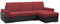 mb-moebel kleine Ecksofa Sofa Eckcouch Couch mit Schlaffunktion und Zwei Bettkasten Ottomane L-Form Wohnlandschaft Bruno (Rot + Schwarz, Ecksofa Rechts)