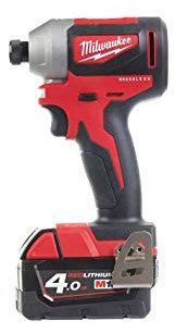 Milwaukee M18CBLID-402C 4933464534 Avv. Impulse compatto 18 Volt 1/4 4,0 Ah Compact Brushless, 18 V, Rosso E Nero