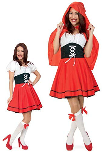 KarnevalsTeufel Kostüm Rotkäppchen Kleid mit Cape Red Riding Hood Märchenkostüm (42)