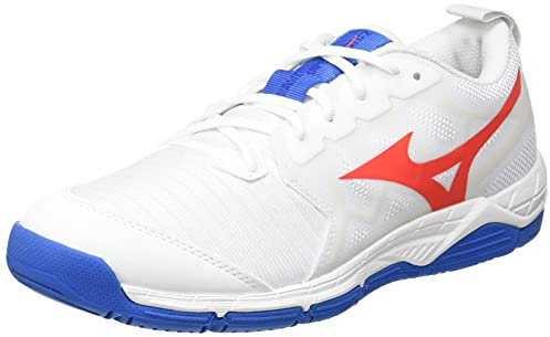Mizuno Unisex Wave Supersonic 2 Volleyball-Schuh, Weiß/Irred/French Blue, 44 EU
