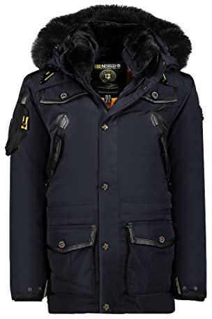 Geographical Norway warme Herren Winter Jacke FVSB Parka Outdoor ACORE Luxus SKI, Farbe:Navy, Größe:XL