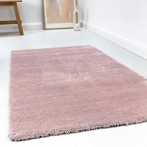 Wecon Home Kuschelig weicher Esprit Hochflor Teppich, bestens geeignet fürs Wohnzimmer, Schlafzimmer und Kinderzimmer RELAXX (80 x 150 cm, rosa)