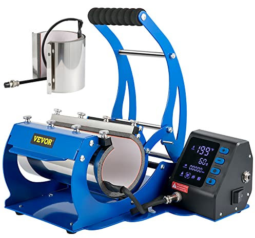 VEVOR Wärmepresse für Tassen, 500 W, blaue Wärmeübertragungsmaschine aus Silikagel und Eisen, kann bunte Bilder auf Keramiktassen, Kaffeetassen übertragen