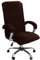 KAYBTNT Samt Bürostuhl Bezug, Hohe Lehne Bürostuhl Sitzbezug, Waschbarer Stretch Spandex Drehstuhl Stuhlhussen, Schonbezug für Bürostuhl, Universal Computer Stuhl überzug,Dark Brown,XLarge