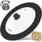GDDGCUO 13-14-15 in Universal Pan Lid, Extra Large Silicone Pot Lid for Pots, Pans & Skillets, Replacement Frying Pan Lid with Heat Resistant Silicone Knob, Dishwasher Safe, Black