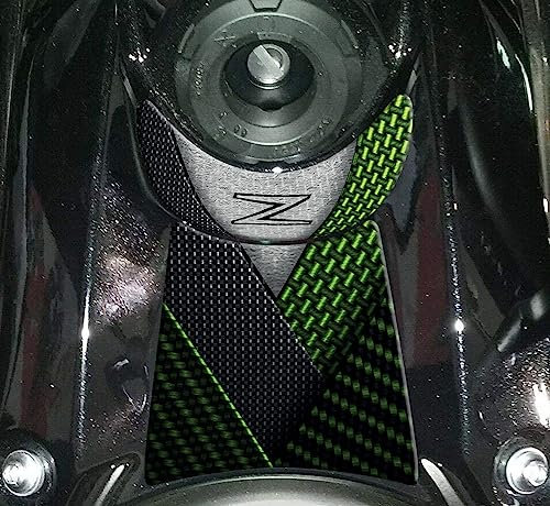 Harz-Aufkleber mit 3D-Effekt, für Motorrad, kompatibel mit Kawasaki Z650 (Pearl Blizzard White - Metallic Spark Black, Schutz der Schlüsselzone)