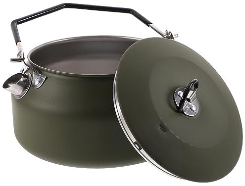 HOMSFOU Camping Water Kettle Outdoor Camping teapot Stainless Steel jug Stainless Steel teapot Camping Accessories Camping jug for Camping Stainless Steel Tea Stove Gas Camp Coffee Pot