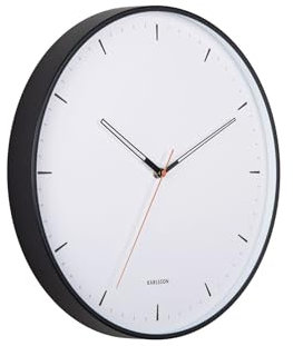 Karlsson Wanduhr aus Metall Calm, Schwarz, 38 x 4,5 x 30