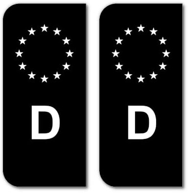 2 x Nummernschild EU-Feld Aufkleber passgenau überkleben Spaßaufkleber für Kennzeichen (Parkplatzschild, Messe, Ausstellung etc.) 11 x 5 cm 2er-Set Vinyl-Sticker wetterfest Schwarz (viele Farben)