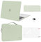 MOSISO Hülle Kompatibel mit MacBook Air 13 Zoll 2021 2020 2019 2018 M1 A2337/2179/1932, Hülle für MacBook Air M1 13,3 Zoll&Tasche&Tastaturschutz&Webcam Abdeckung&Displayschutzfolie,Salbei Grün
