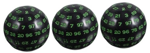 Abaodam 3 Stück 100 100-seitiger Würfel Lustige Zahlenwürfel Holzperlen Für Die Schmuckherstellung Brettspielwürfel Party Rollenspiel Würfel RPG-würfel Kleine Würfel Acryl Tragbar D100