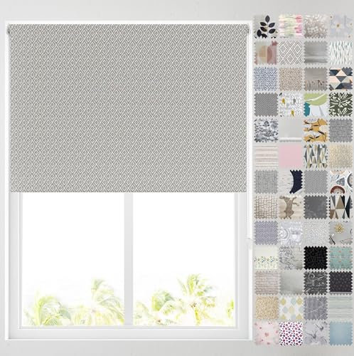 Barnes Blinds - Blackout Pattern Roller Blinds for Windows, Custom Cut to Size - Thermal Fabric Durable Fittings Easy Fit (Diamond Weave 122cm)