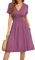 Actcat V-Ausschnitt Kleid Kurzarm Casual Kleider Sommerkleid Floral Party Kleid mit Taschen Kleider elegant blusenkleid Damen blusenkleid Damen Kleid a Linie