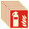 Schild Feuerlöscher leuchtend, 8 Stück Straßenschild Leuchtzeichen, PVC Starker Kleber Hochwertiges Aufkleber Feuerlöscher, 15×15cm selbstklebende Brandschutztür Schild Aufkleber Brandschutzzeichen