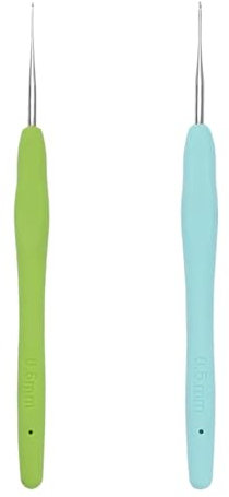 2 Stück Spitze Häkelnadeln,Häkelnadel Set,Crochet,mit Weicher Griff Ultrafeine HäKelnadelset Kleine Größen Häkeln Ideal für und Dünnes Garn Mini,Clover,Dreadlocks,Dünn,Dünne,spitze,HäKelnadel-Set