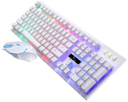 Hemobllo 1juego Teclado y Ratón Mecánico USB para Retroiluminación para Casa y Diseño Ergonómico y