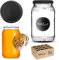 KADAX 8st Honiggläser 1260g (900ml) mit Deckel fi82mm für Lebensmittel, Honig, Marmelade, Früchte, Vorratsglas, Neutrales Schraubglas Imkerhonig (Schwarz matt, 8 Stück)