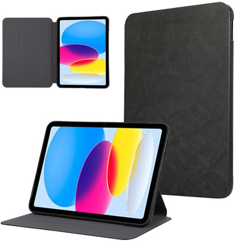 DayQiQiPu Funda para ZTE Nubia RedMagic Gaming Pad Pro 10.9 Pulgadas Ultra Delgada Retro Crazy Horse en Cuero PU contra con Soporte Plegable Minimalista Clásica Cubierta, Negro