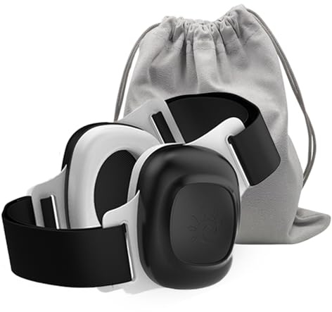 jianyana Paraorecchie per bambini (0-48 mesi), riduzione del rumore e comfort regolabile, materiale ABS/PU, protegge l'udito di neonati e bambini (rosa/nero)