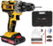 21V Cordless Hammer Drill Set with 2 Batteries & Case – Electric Impact Driver & Screwdriver Kit, 50Nm Torque, Variable Speed, LED Light, 25+3 Clutch – for Wood, Metal, Plastic
