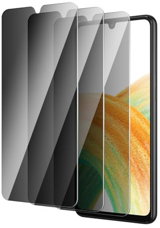 Protection écran pour samsung galaxy A33/A31/A22 4g/A32-4g, Anti espion 3 Pièces, Film en verre trempé de dureté 9H Anti-Rayures Anti-Empreinte Installation Facile