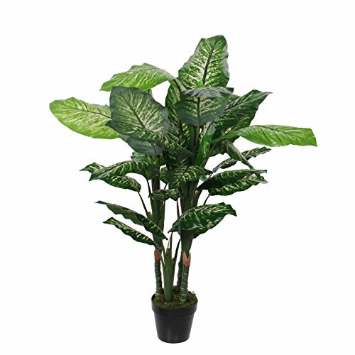 MICA Decorations Dieffenbachia Kunstpflanze - H120 x Ø60 cm - Grün