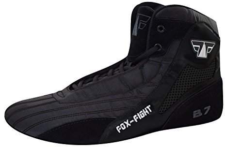 FOX-FIGHT B7, Sambo Zapatos professionales Lucha Libre Piel de Ante con Suela de Ante, Color Negro, 38 EU