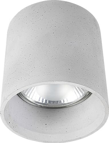 Licht-Erlebnisse Deckenstrahler Beton GU10 Grau Zylinder Minimalistisch Modern Aufbauleuchte Betonlampe Flur Wohnzimmer
