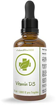 Vitamin D3 Tropfen 50 ml (Cholecalciferol) - 1.000 IE pro Tropfen/27.000IE pro ml - gereinigtes MCT-Öl aus Kokosöl mit Tocopherolen - OHNE Hilfs- u. Zusatzstoffe
