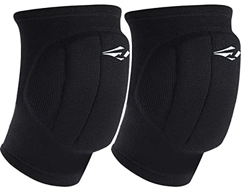 Rodilleras de voleibol con acolchado suave de alta protección, de bajo perfil, para danza y equitación para jóvenes y adultos, Rodilleras de voleibol., XL, Negro