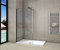 Parete Doccia Walk-In 60x200 cm con telaio nero opaco vetro temperato 8 mm easy clean con barra stabilizzatrice nero opaco Tagliabile: 90cm