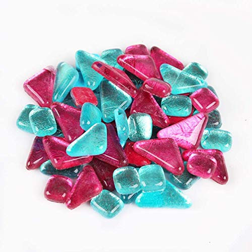Uncle Lee Glasmosaik Fliesen Mosaik Fliesen Basteln ca. 120 Stück (200 g/7,05 oz) / Box, Himbeere