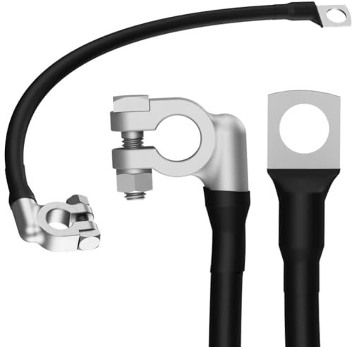SIGA Batteriekabel 50mm2 40CM inkl. 1xPolklemme für Pluspol, 1x Kabelschuh M10 12V aus reinem 100% OFC Kupfer Batterie Kabel Solarkabel Schwarz