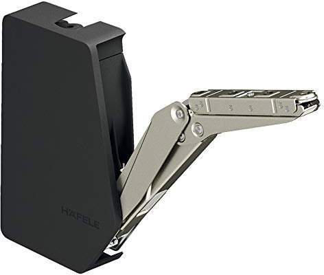 Gedotec Klappenbeschlag Küche Klappenhalter Möbel Hochklappbeschlag FREE FLAP 3.15 für Klappen aus Holz | Modell G: 6,9-27,3 kg | 1 Komplett-Set - Klappen-Beschläge Anthrazit für Schränke