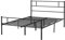 HOMCOM Double Metal Bed Frame Solid Bedstead Base with Headboard and Footboard, Metal Slat Support and Underbed Storage Space, Bedroom Furniture, Black
