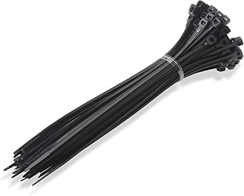 Kabelbinder Schwarz Nylon-Reißverschlussbinder für Heimwerker, Büro, Garten, Garage und Werkstatt, Mehrfachpackung Kunststoffbinder Größe: 3.6mm x 300mm Packung mit 100 Stücke