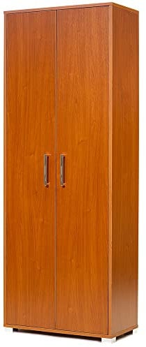 LIBEROSHOPPING.eu - LA TUA CASA IN UN CLIK Schuhschrank Kleiderschrank groß mit 2 Holztüren mit Innenböden, Füßen und Griffen (Kirschbaum)
