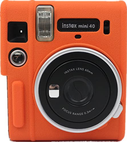 Mini 40 Case, Zakao Soft Silicone Bag Lightweight Slim Skin Rubber Protective Digital Camera Case Cover for Fujifilm Fuji Instax Mini 40 (Orange)