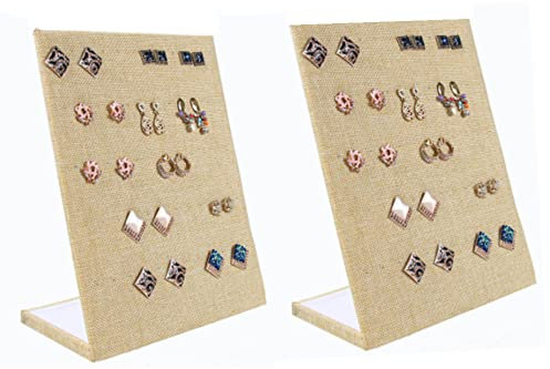 Loopunk Ohrring Halter, Set mit 2 Ohrring Aufbewahrung, L-Förmiger Schmuckständer Ohrringe Aufbewahrung mit 60 Löchern für 30 Paar Ohrringe (Ephedra)