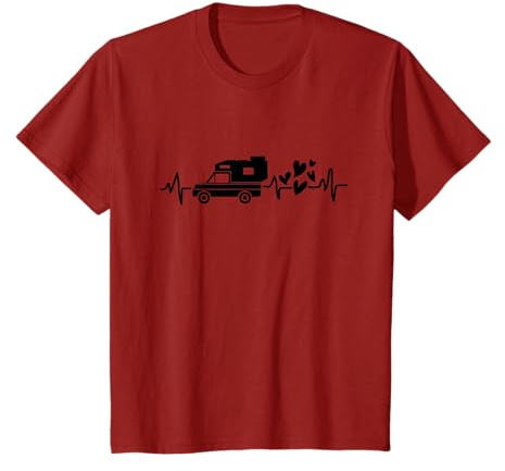 Pickup Truck Camping Herzschlag mit Herz Wohnmobil T-Shirt