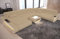 Sofa Dreams XXL Wohnlandschaft Concept - mit LED Beleuchtung, Ottomane/Mikrofaser/Ausrichtung wählbar (Ottomane Links, Weiss-Beige)