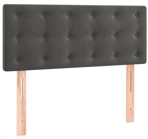 vidaXL Kopfteil, Bettkopfteil mit Holzbeinen, Höhenverstellbar Polsterkopfteil für Bett, Betthaupt Bettzubehör Schlafzimmer, Dunkelgrau 100x5x78/88cm Samt
