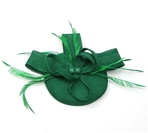 COSFAN Pillbox Hüte,Vintage Fascinators für Frauen,Blumen Feder Stirnband,Tea Party Haarspange für Hochzeit Kirche Braut Cocktail