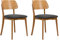 Konsimo Vinis 2 Esszimmerstühle Set - Modern Holzstuhl 80,5x45x47cm - Küchenstühle - Stuhl Esszimmer, Küche, Wohnzimmer - Universal Esstisch Stühle mit Weicher Polsterung - Graphit/Eiche Hell