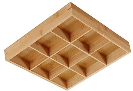 Plateau en bois divisé, bel aspect, plateau de service en bois avec plusieurs compartiments pour assiettes à sushi (9 compartiments)