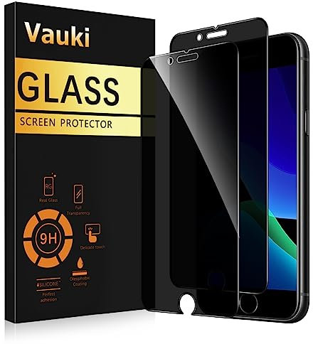 Vauki Verre Trempé pour iPhone 8/iphone SE 2020/iPhone 7/SE 2022 Anti Espion 2 Pièces,Anti-Espion Film de Protection D'écran,Dureté 9H,Anti-Rayures,Sans Bulles,Anti-Spy Privacy Protecteur Vitre,4.7