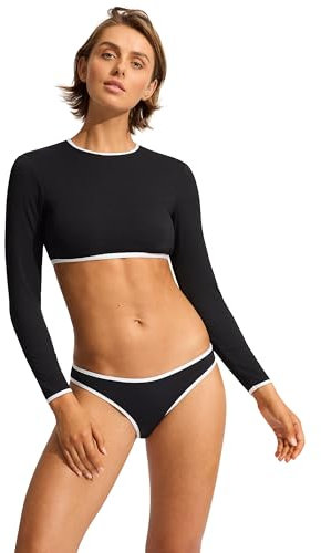 Seafolly Damen Hipster Bottom Badeanzug Bikini-Unterteile, Beach Bound Schwarz, 42