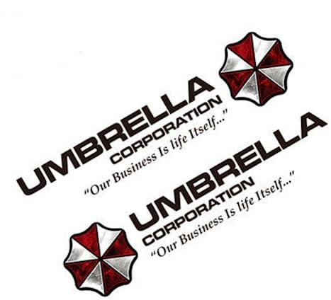 Umbrella Corp Auto-Aufkleber, Vinyl, reflektierend, für Auto, LKW, Tür, Seiten-Emblem, 72 cm, Schwarz, 2 Stück